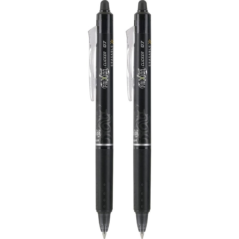 PILOT FriXion Clicker Erasable, Refillable & Retractable Gel Ink Pens, Fine Point, Black Ink, 2-Pack (31460) - Image 2